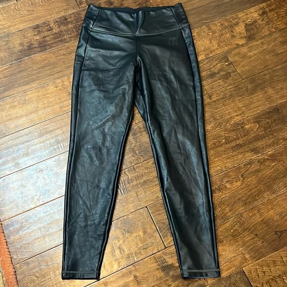 Athleta, black faux leather leggings, S! - Picture 1 of 7